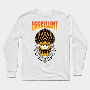 eggcellent egg king themed graphic design by ironpalette Long Sleeve T-Shirt